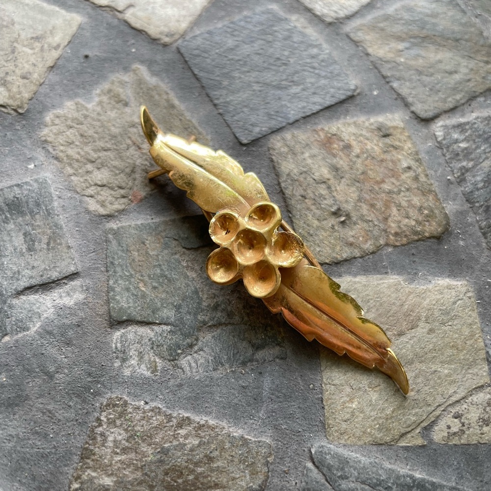 VTG 14K gold plated sterling silver hair clip - Picture 3 of 9